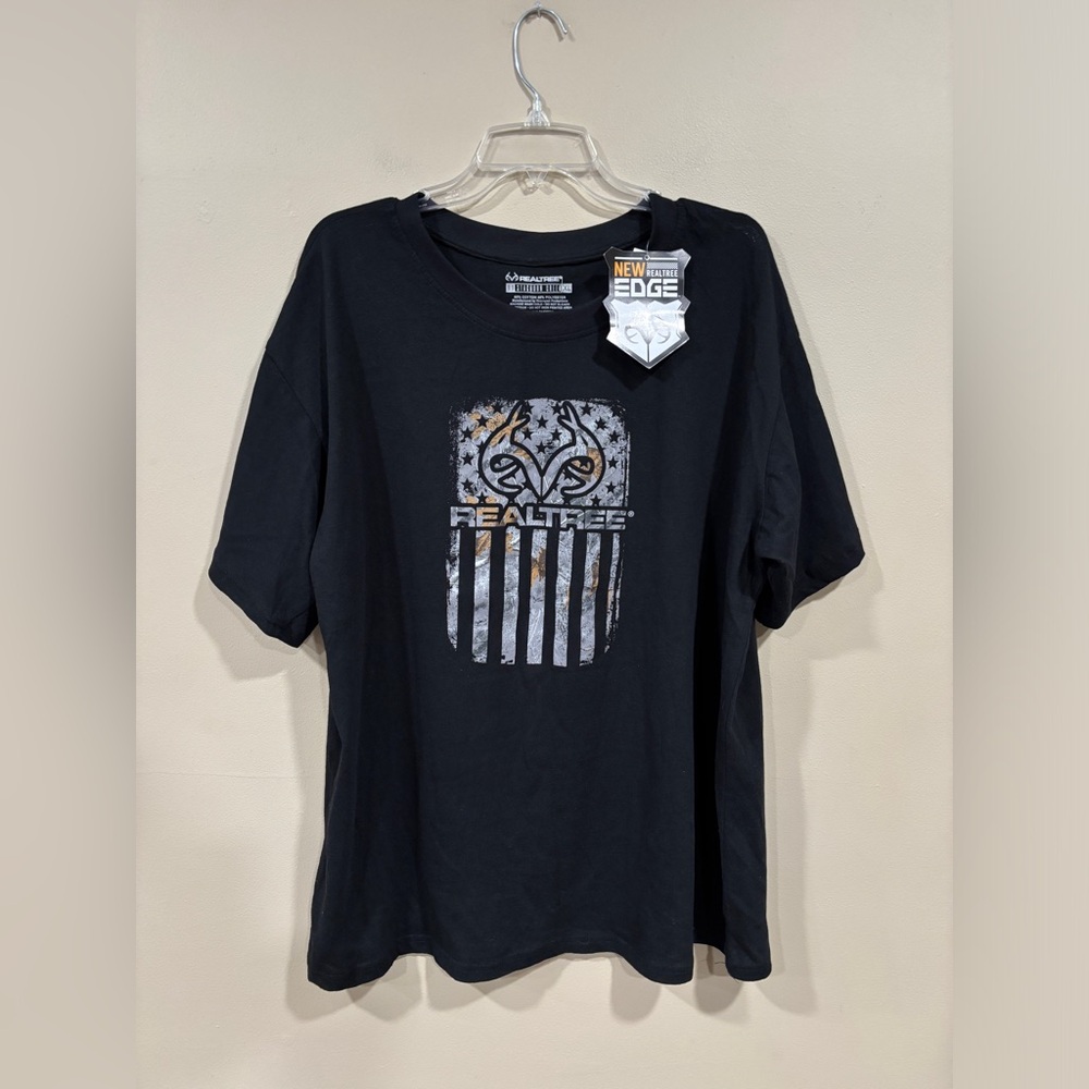 Realtree Men's Black Graphic Short Sleeve Crew Neck T-Shirt Size XL